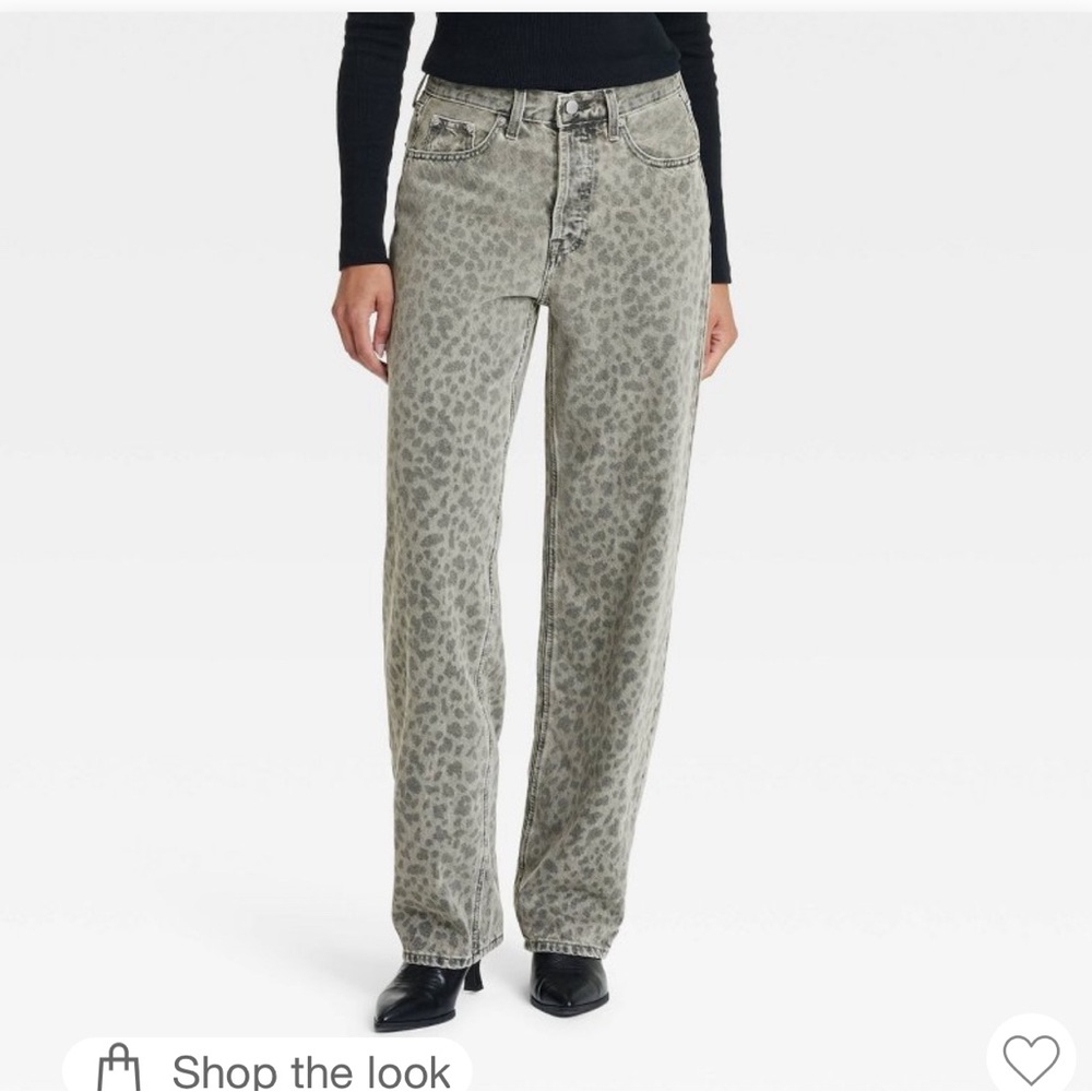 Universal Thread faded, cheetah  Straight Leg Jeans